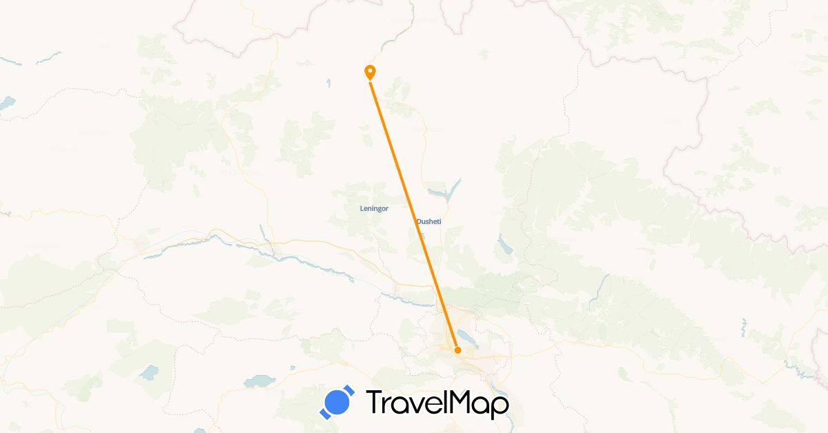TravelMap itinerary: driving, hitchhiking in Georgia (Asia)